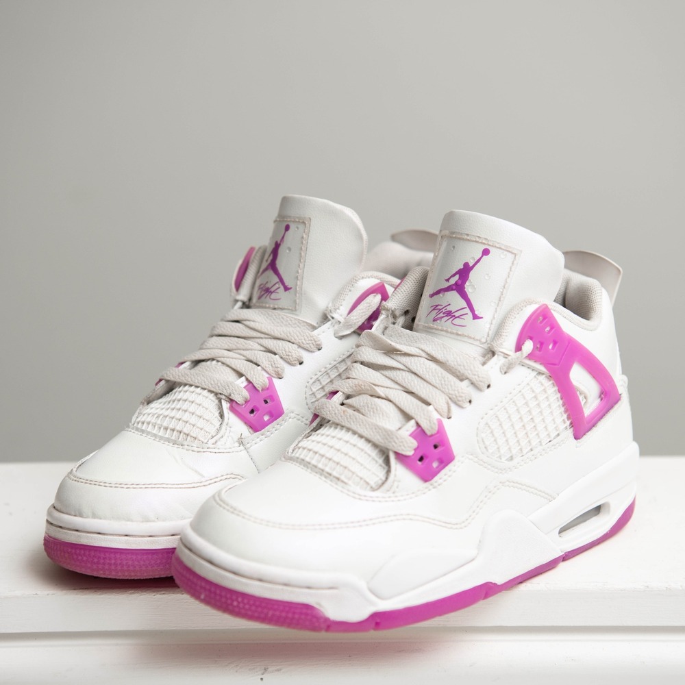 Air Jordan 4 Retro Hyper Violet Pearl Shimmer Kids 4.5 / W6 Retro Cute Jordans - Picture 2 of 8